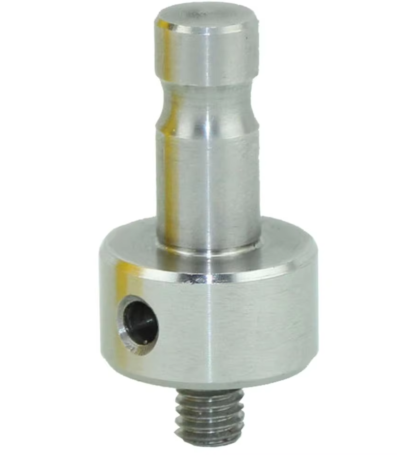 Swiss-Style ( Dia 12mm ) stainless steel adaptor with M8 male thread, Adapter M8-Snap-on prisms plug plug for wall bolts