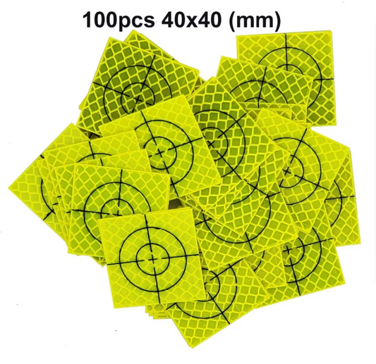 100pcs Fluorescent yellow-green Reflector Sheet 40 x 40 mm Reflective target FOR total station