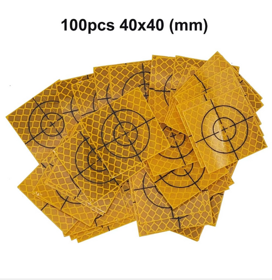 100pcs YELLOW ( orange ) Reflector Sheet Reflective Tape Target Total Station 20/30/40/50/60mm   Retro Reflective Target